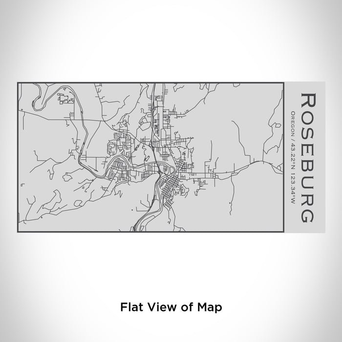 Rendered View of Roseburg Oregon Map Engraving on 17oz Stainless Steel Insulated Cola Bottle
