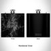 Rendered View of Roseburg Oregon Map Engraving on 6oz Stainless Steel Flask in Black