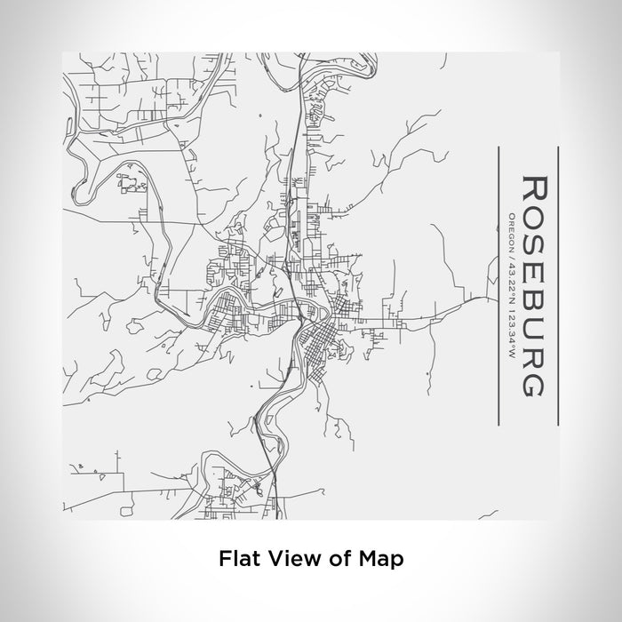 Rendered View of Roseburg Oregon Map Engraving on 17oz Stainless Steel Insulated Tumbler in White