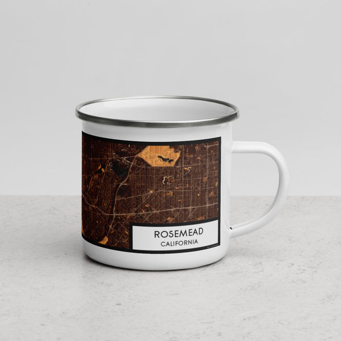 Right View Custom Rosemead California Map Enamel Mug in Ember