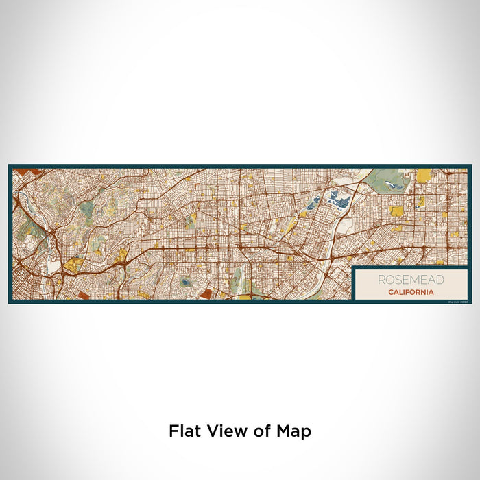 Flat View of Map Custom Rosemead California Map Enamel Mug in Woodblock
