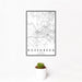 12x18 Rosenberg Texas Map Print Portrait Orientation in Classic Style With Small Cactus Plant in White Planter