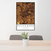 24x36 Rosenberg Texas Map Print Portrait Orientation in Ember Style Behind 2 Chairs Table and Potted Plant