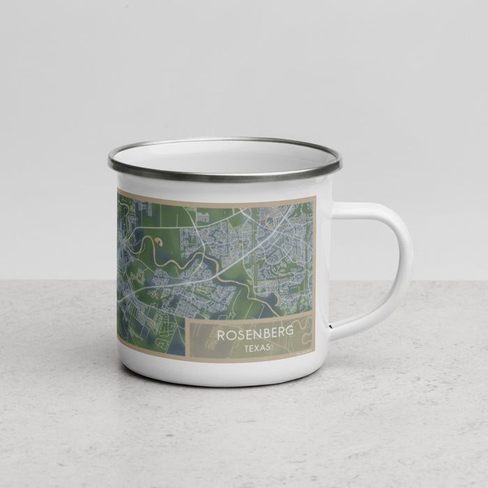 Right View Custom Rosenberg Texas Map Enamel Mug in Afternoon