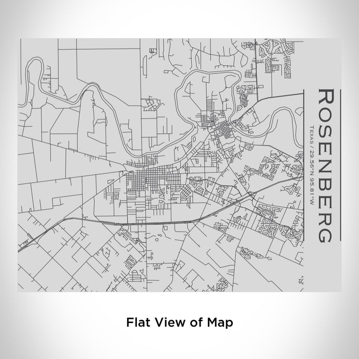 Rendered View of Rosenberg Texas Map Engraving on 20oz Stainless Steel Insulated Bottle with Bamboo Top