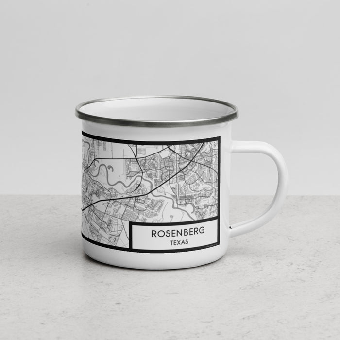 Right View Custom Rosenberg Texas Map Enamel Mug in Classic