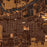 Rosenberg Texas Map Print in Ember Style Zoomed In Close Up Showing Details