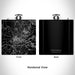 Rendered View of Rosenberg Texas Map Engraving on 6oz Stainless Steel Flask in Black