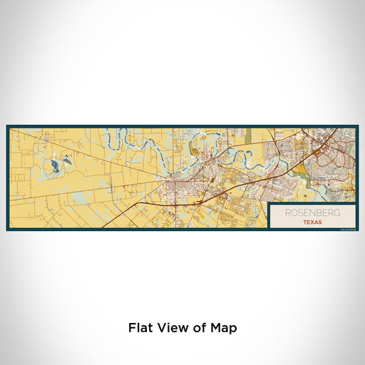Flat View of Map Custom Rosenberg Texas Map Enamel Mug in Woodblock