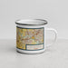 Right View Custom Rosenberg Texas Map Enamel Mug in Woodblock