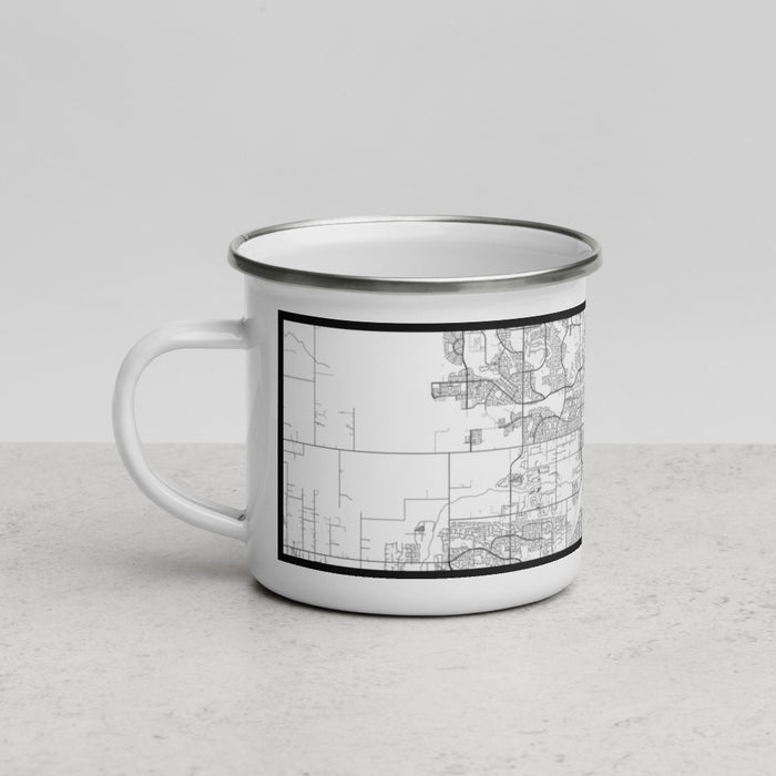 Left View Custom Roseville California Map Enamel Mug in Classic