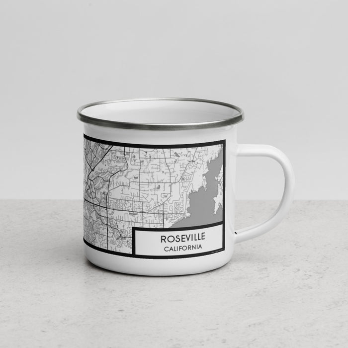 Right View Custom Roseville California Map Enamel Mug in Classic