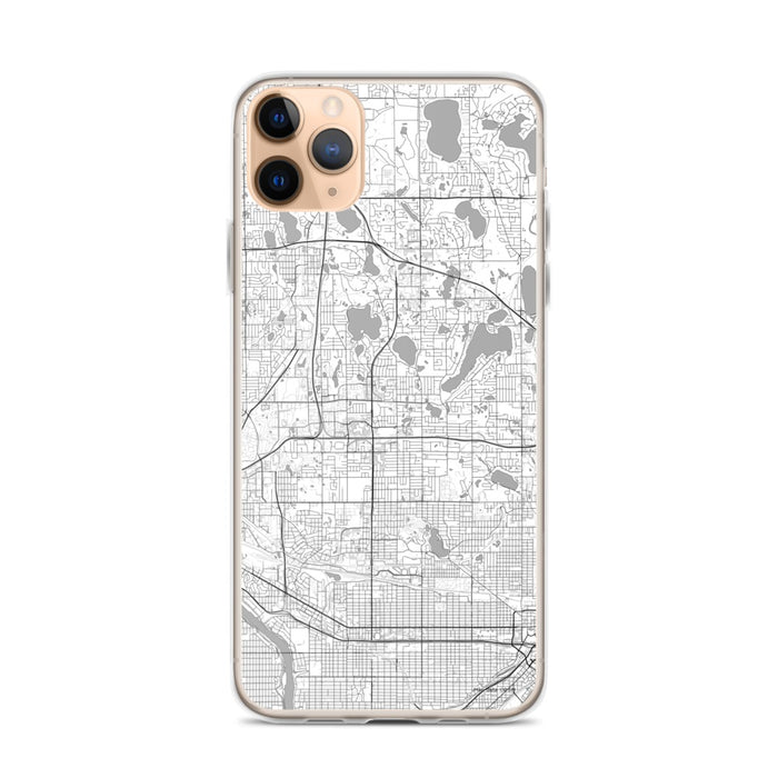 Custom iPhone 11 Pro Max Roseville Minnesota Map Phone Case in Classic