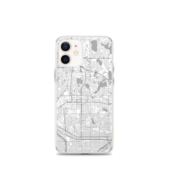 Custom iPhone 12 mini Roseville Minnesota Map Phone Case in Classic