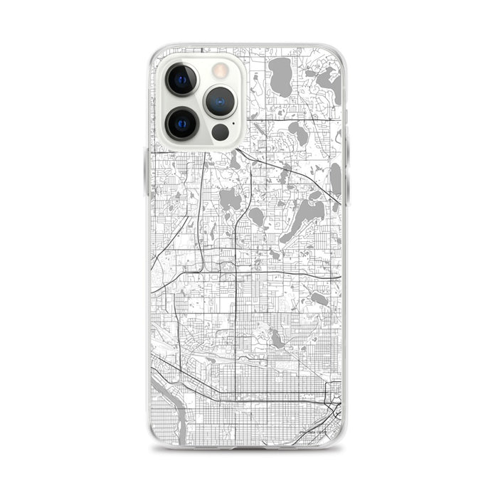 Custom iPhone 12 Pro Max Roseville Minnesota Map Phone Case in Classic