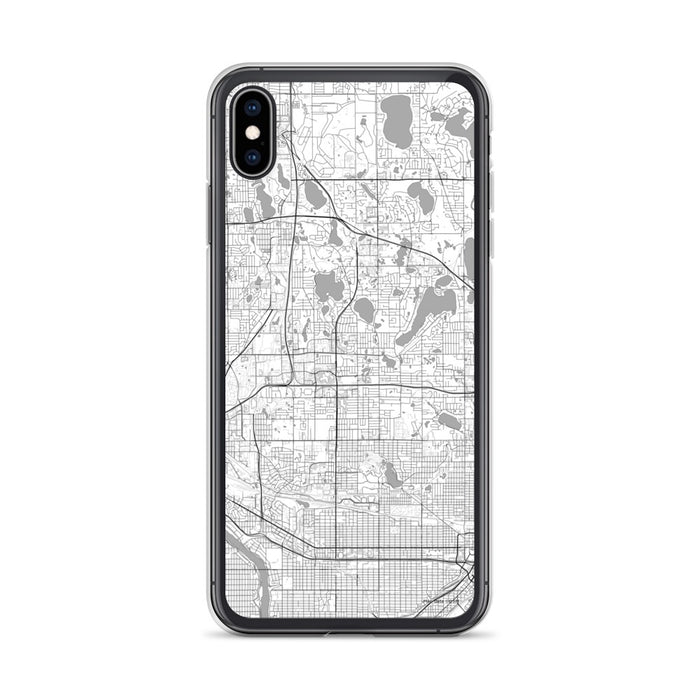 Custom iPhone XS Max Roseville Minnesota Map Phone Case in Classic