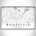 Roseville Minnesota Map Print Landscape Orientation in Classic Style With Shaded Background