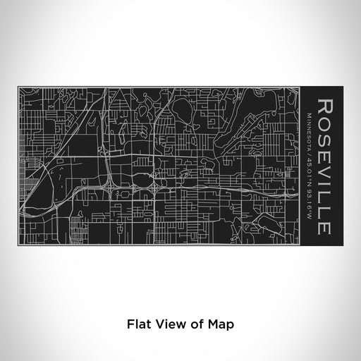Rendered View of Roseville Minnesota Map Engraving on 17oz Stainless Steel Insulated Cola Bottle in Black
