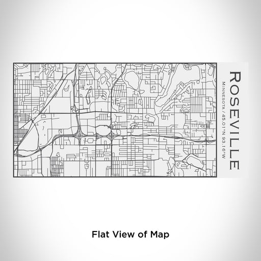 Rendered View of Roseville Minnesota Map Engraving on 17oz Stainless Steel Insulated Cola Bottle in White