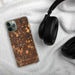 Custom Roseville Minnesota Map Phone Case in Ember on Table with Black Headphones