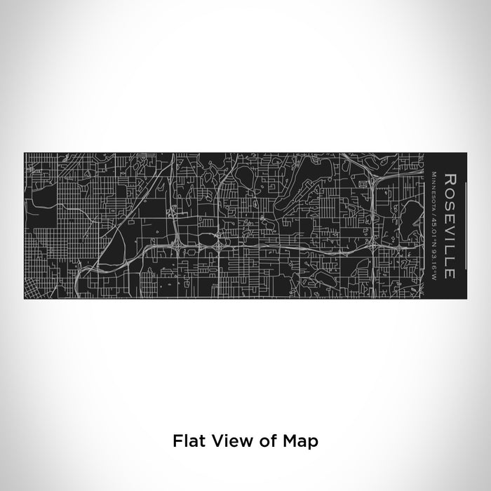 Rendered View of Roseville Minnesota Map Engraving on 10oz Stainless Steel Insulated Cup with Sliding Lid in Black