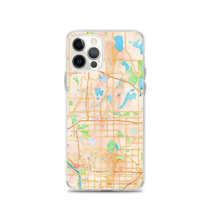 Custom iPhone 12 Pro Roseville Minnesota Map Phone Case in Watercolor