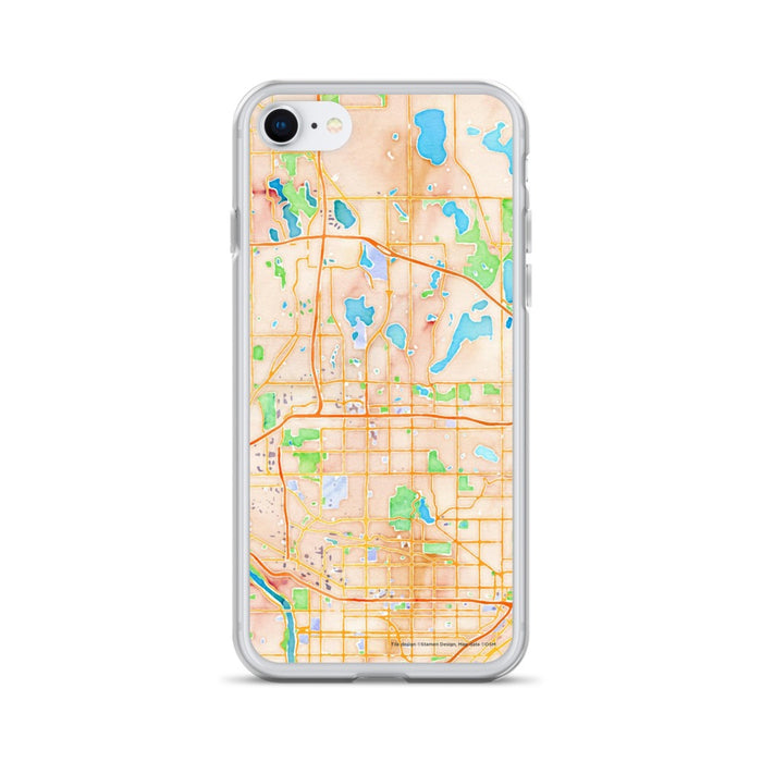 Custom iPhone SE Roseville Minnesota Map Phone Case in Watercolor