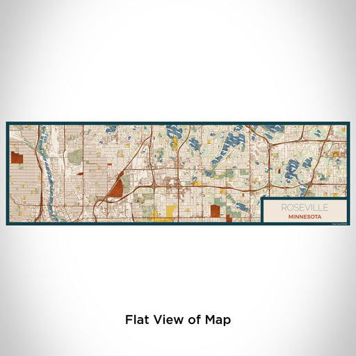 Flat View of Map Custom Roseville Minnesota Map Enamel Mug in Woodblock