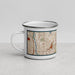 Left View Custom Roseville Minnesota Map Enamel Mug in Woodblock