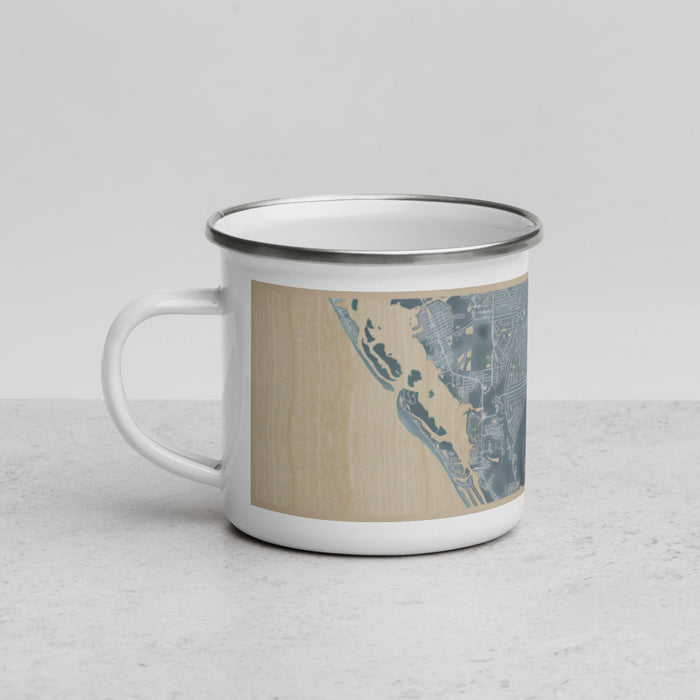 Left View Custom Rotonda West Florida Map Enamel Mug in Afternoon