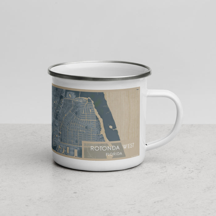 Right View Custom Rotonda West Florida Map Enamel Mug in Afternoon