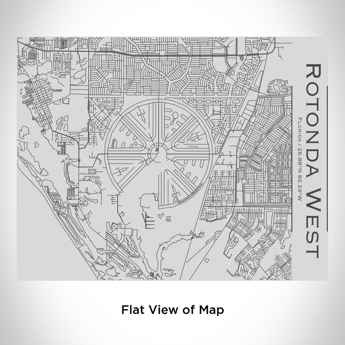 Rendered View of Rotonda West Florida Map Engraving on 20oz Stainless Steel Insulated Bottle with Bamboo Top