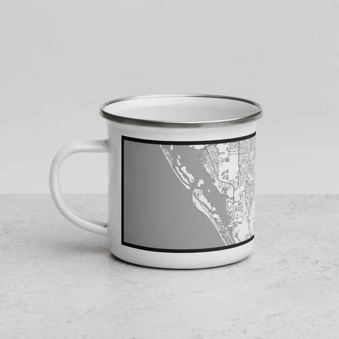 Left View Custom Rotonda West Florida Map Enamel Mug in Classic