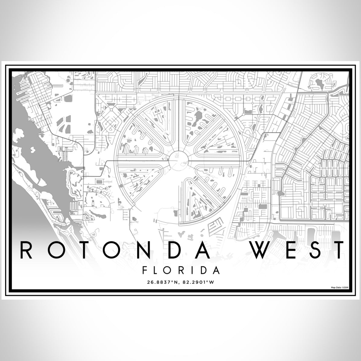 Rotonda West - Florida Map Print in Classic — JACE Maps