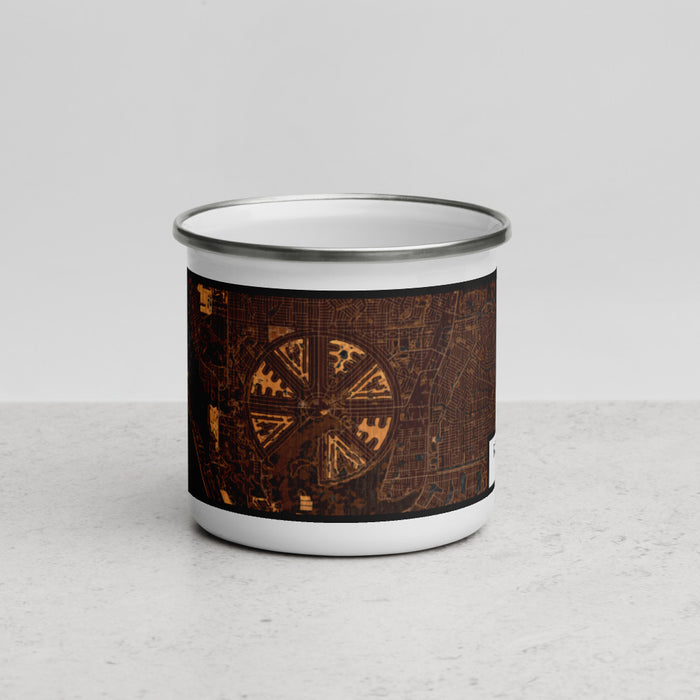 Front View Custom Rotonda West Florida Map Enamel Mug in Ember