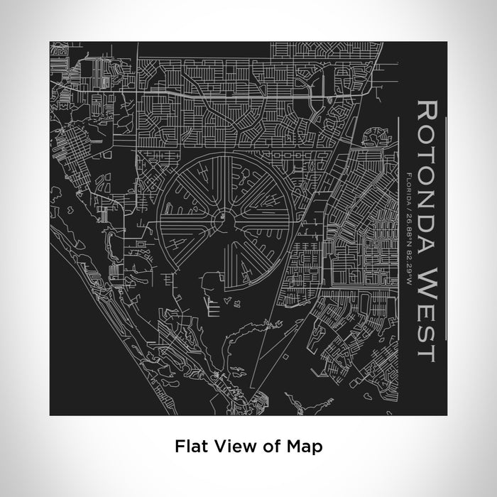 Rendered View of Rotonda West Florida Map Engraving on 17oz Stainless Steel Insulated Tumbler in Black