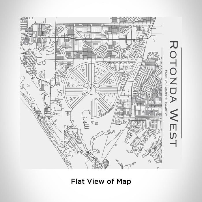 Rendered View of Rotonda West Florida Map Engraving on 17oz Stainless Steel Insulated Tumbler in White