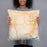 Person holding 18x18 Custom Rotonda West Florida Map Throw Pillow in Watercolor