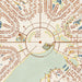 Rotonda West Florida Map Print in Woodblock Style Zoomed In Close Up Showing Details