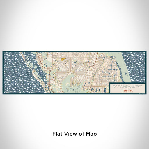 Flat View of Map Custom Rotonda West Florida Map Enamel Mug in Woodblock