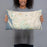 Person holding 20x12 Custom Rotonda West Florida Map Throw Pillow in Woodblock