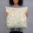 Person holding 18x18 Custom Rotonda West Florida Map Throw Pillow in Woodblock