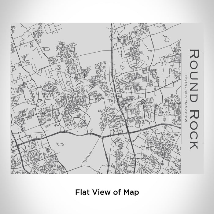 Rendered View of Round Rock Texas Map Engraving on 20oz Stainless Steel Insulated Bottle with Bamboo Top