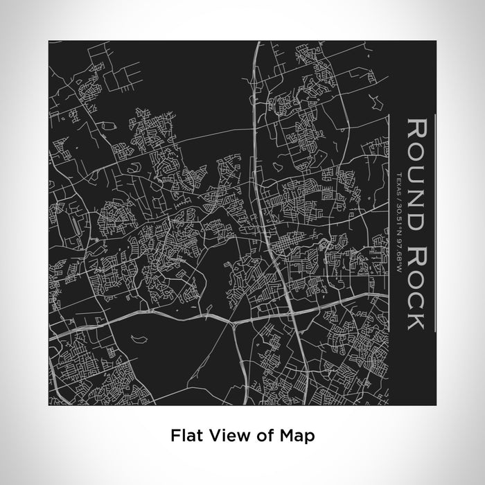 Rendered View of Round Rock Texas Map Engraving on 17oz Stainless Steel Insulated Tumbler in Black