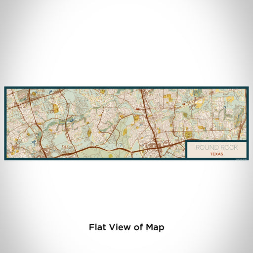 Flat View of Map Custom Round Rock Texas Map Enamel Mug in Woodblock