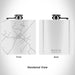 Rendered View of Round Top Texas Map Engraving on 6oz Stainless Steel Flask in White