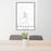 24x36 Roundup Montana Map Print Portrait Orientation in Classic Style Behind 2 Chairs Table and Potted Plant