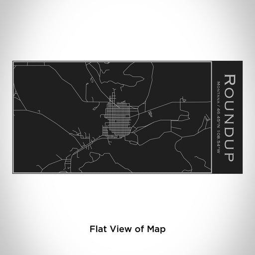 Rendered View of Roundup Montana Map Engraving on 17oz Stainless Steel Insulated Cola Bottle in Black