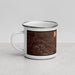 Left View Custom Roundup Montana Map Enamel Mug in Ember
