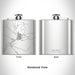 Rendered View of Roundup Montana Map Engraving on 6oz Stainless Steel Flask